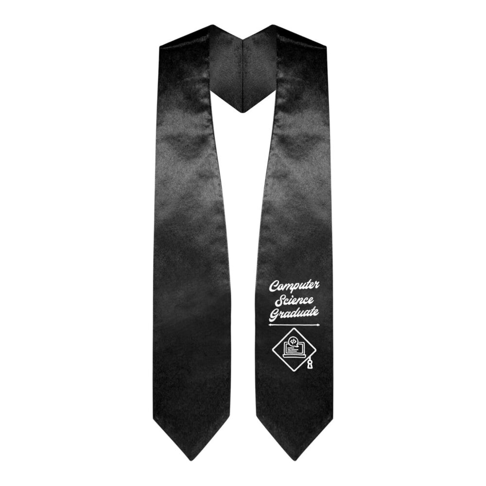 6969 Computer Science Graduate Stole With Classic Tips - Unisex Adult - 62”
